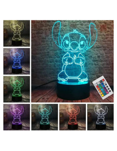 Luz Nocturna 3D LOUHH LED Inteligente 16 Colores Control Remoto