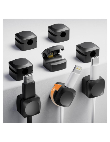 Organizador de Cables Rotatable Daisyhome 8 Piezas Negro