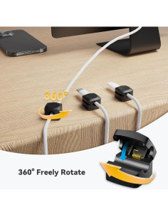 Organizador de Cables Rotatable Daisyhome 8 Piezas Negro 2