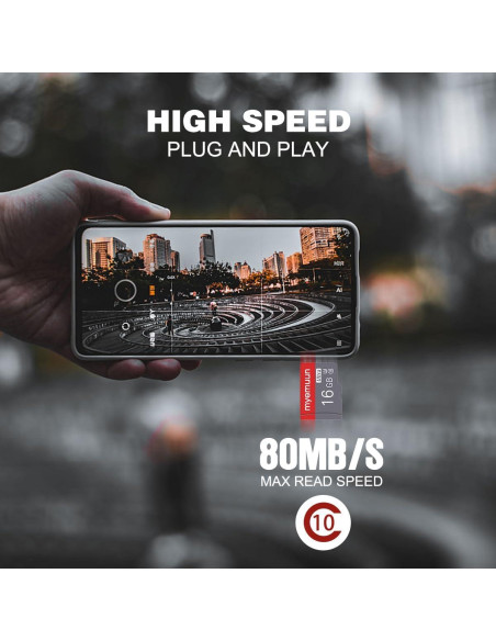 2 Tarjetas Micro SD 16GB myemuun C10 UHS-1 con Adaptador
