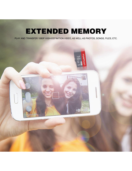 2 Tarjetas Micro SD 16GB myemuun C10 UHS-1 con Adaptador