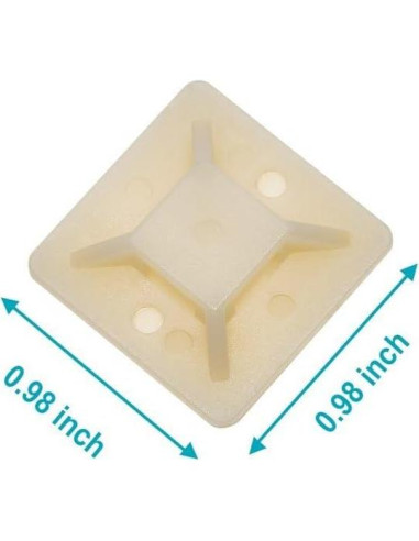 Montajes de Bridas Adhesivas Monoprice 25mm 100pcs Blanco