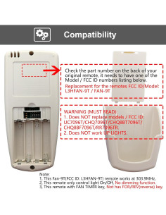 Control Remoto CENMING FAN-9T para Ventilador de Techo con Temporizador 2