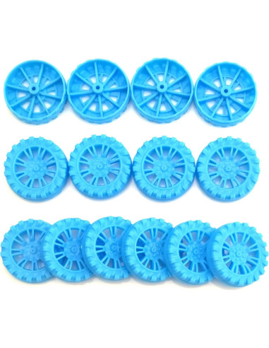 EUDAX 300 Ruedas de Plástico 30mm y 150 Ejes STEM 2mm