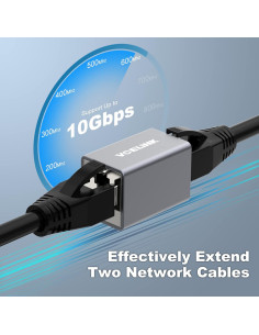 Acoplador Ethernet VCELINK RJ45 Cat7 Blindado 2-Pack 2