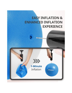 Bola de Pilates Trideer 17.78 cm Azul con Bomba y Antiburst 2