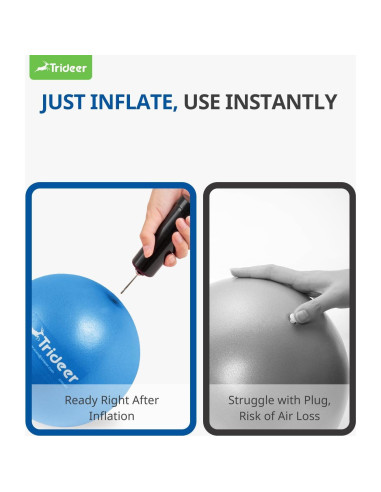 Bola de Pilates Trideer 17.78 cm Azul con Bomba y Antiburst