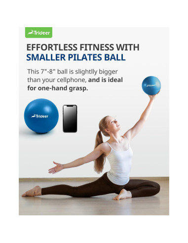 Bola de Pilates Trideer 17.78 cm Azul con Bomba y Antiburst