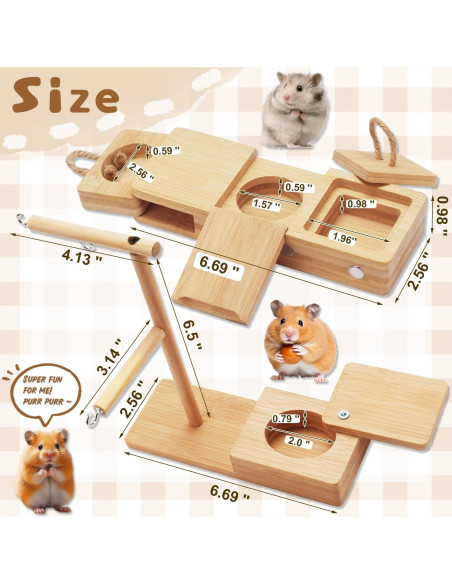 Juguete de Forrajeo de Madera YOBTEOY para Cobayas y Hámsters