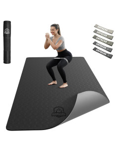 Esterilla de Yoga HAPBEAR Extra Ancha 183x91x0.6cm Antideslizante