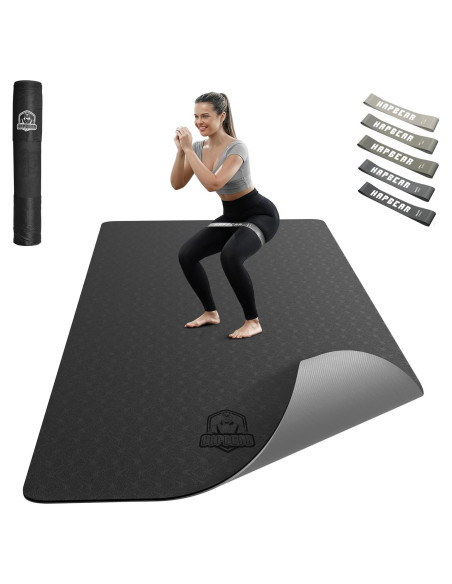 Esterilla de Yoga HAPBEAR Extra Ancha 183x91x0.6cm Antideslizante