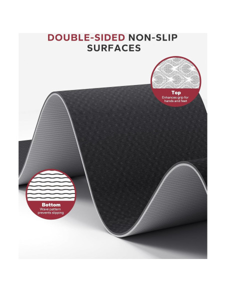 Esterilla de Yoga HAPBEAR Extra Ancha 183x91x0.6cm Antideslizante
