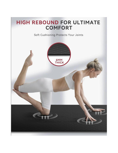 Esterilla de Yoga HAPBEAR Extra Ancha 183x91x0.6cm Antideslizante