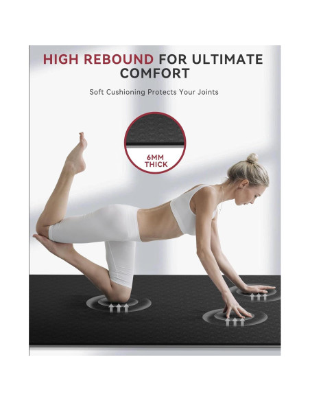 Esterilla de Yoga HAPBEAR Extra Ancha 183x91x0.6cm Antideslizante