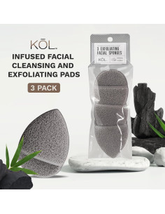 KOL Almohadillas Exfoliantes Faciales Premium 3 Piezas Carbón Vitamina E 2