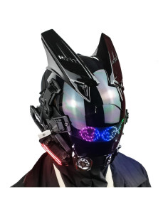 Máscara Punk Techwear LED Ajustable para Fiesta Adultos