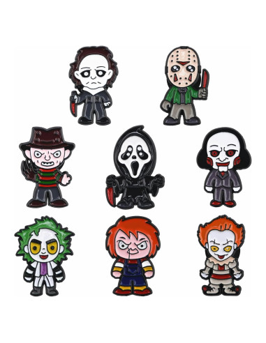 Pins de Esmalte de Personajes de Terror - 8 Estilos