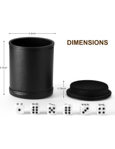 Cubilete para Dados Silencioso GMS con 6 Dados 16mm PU 2