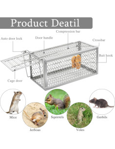 Trampa Humana para Ratas Qualirey 2 Pcs Plata 23x11.5cm 2