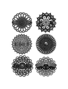 Juego de 5 Clips Retro para Suéteres y Vestidos - Negro