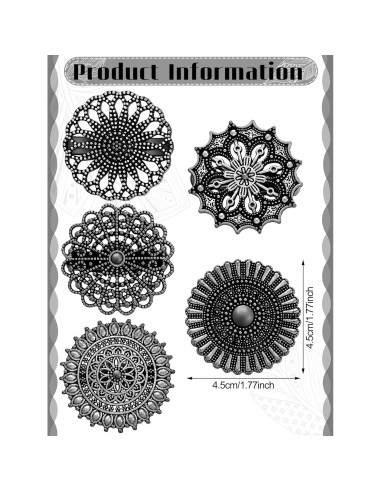 Juego de 5 Clips Retro para Suéteres y Vestidos - Negro