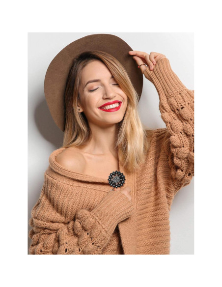 Juego de 5 Clips Retro para Suéteres y Vestidos - Negro Juego de 5 Clips Retro para Suéteres y Vestidos - Negro