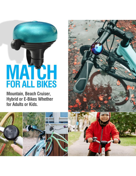 Campana de Bicicleta MARQUE Clásico Azul - Sonido Fuerte y Claro