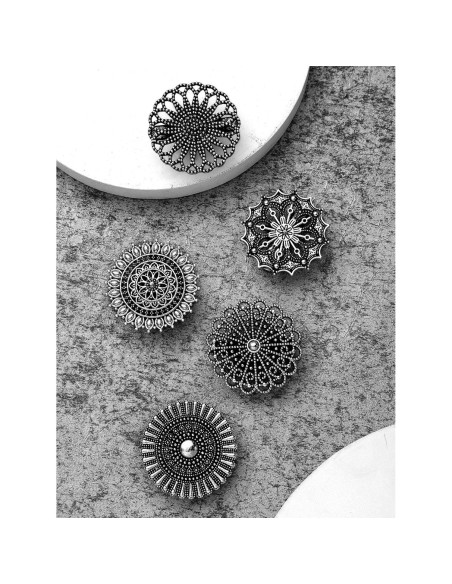 Juego de 5 Clips Retro para Suéteres y Vestidos - Negro Juego de 5 Clips Retro para Suéteres y Vestidos - Negro