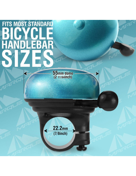 Campana de Bicicleta MARQUE Clásico Azul - Sonido Fuerte y Claro