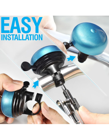 Campana de Bicicleta MARQUE Clásico Azul - Sonido Fuerte y Claro