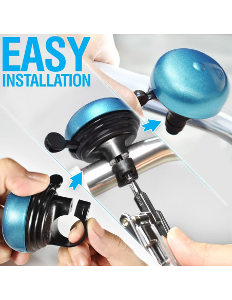 Campana de Bicicleta MARQUE Clásico Azul - Sonido Fuerte y Claro