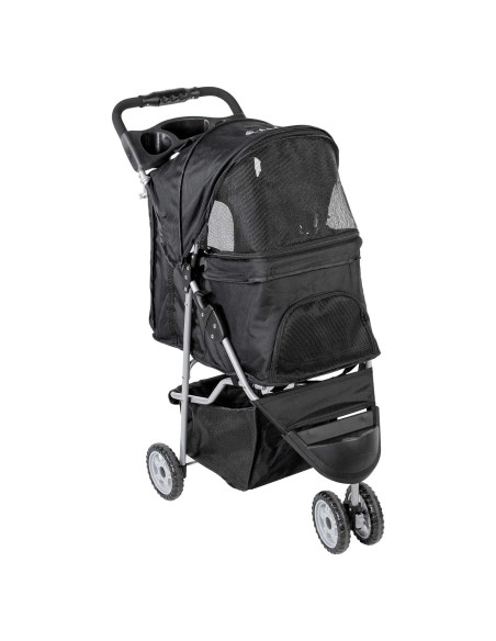 Carrito Plegable para Mascotas VIVO Negro 3 Ruedas 13.6 kg