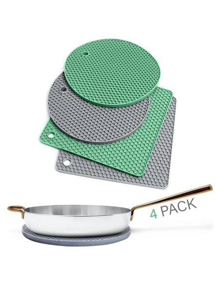 Trivetes de Silicona Linda's Essentials - 4 Piezas Resistentes al Calor