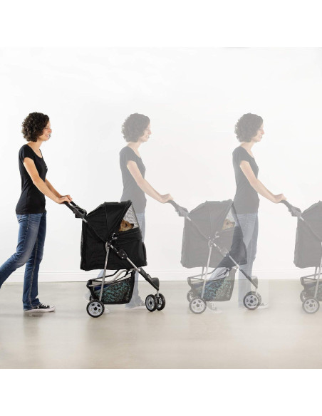 Carrito Plegable para Mascotas VIVO Negro 3 Ruedas 13.6 kg