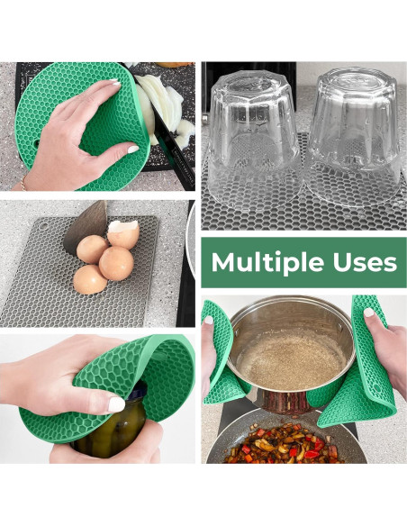 Trivetes de Silicona Linda's Essentials - 4 Piezas Resistentes al Calor