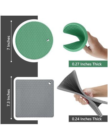 Trivetes de Silicona Linda's Essentials - 4 Piezas Resistentes al Calor