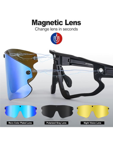 Gafas de Ciclismo Polarizadas Odoland con 3 Lentes UV400