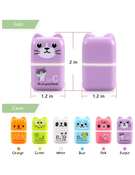 Paquete de 6 Borradores Lindos Hutou con Rodillo y Cubierta