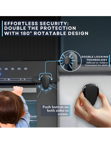 Cerradura de Seguridad para Horno Infantil - Negro, Resistente al Calor