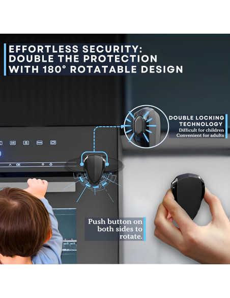 Cerradura de Seguridad para Horno Infantil - Negro, Resistente al Calor