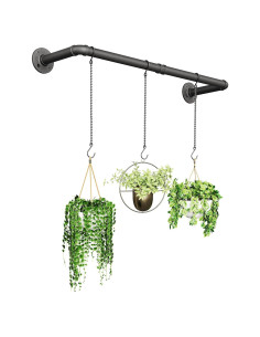 Soporte para Plantas SOFITORG 97 cm Metal Negro con 3 Cadenas