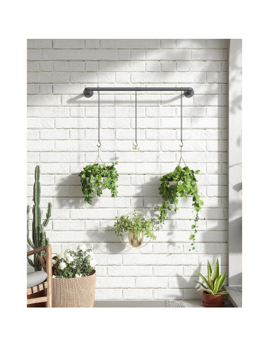 Soporte para Plantas SOFITORG 97 cm Metal Negro con 3 Cadenas