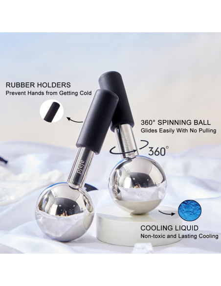 Esferas de Hielo Rotativas Pfefe para Facial y Ojos - Acero Inoxidable
