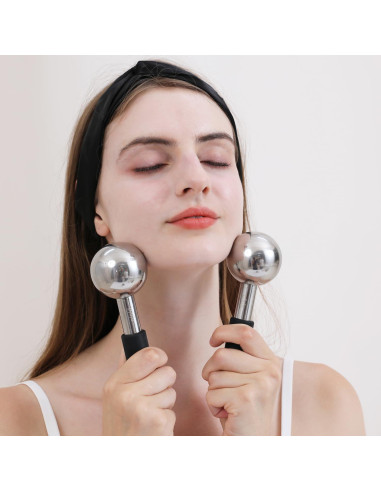 Esferas de Hielo Rotativas Pfefe para Facial y Ojos - Acero Inoxidable