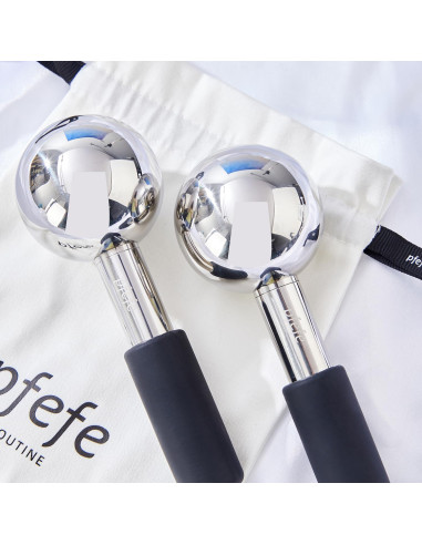 Esferas de Hielo Rotativas Pfefe para Facial y Ojos - Acero Inoxidable