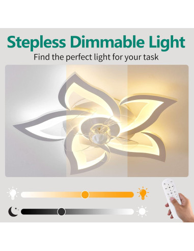 Ventilador de Techo HuixuTe 61 cm con Luz LED y Control Remoto