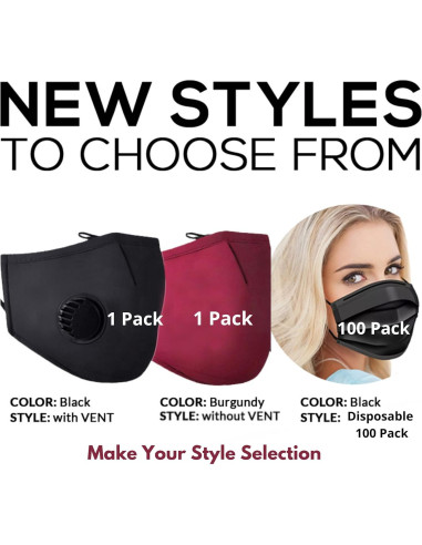 Mascarillas Negras Desechables 3 Capas Cozzi Crafts 100 Pk