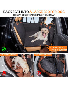 Extensor de Asiento Trasero YJGF para Perros Negro 132x63 cm 2