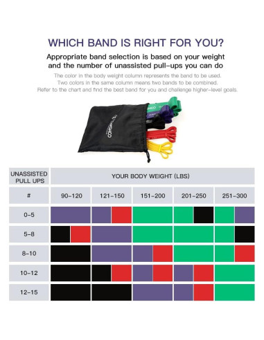 Bandas de Resistencia TOMSHOO 7 en 1 con Ancla y Mangos