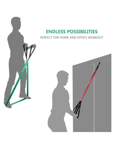 Bandas de Resistencia TOMSHOO 7 en 1 con Ancla y Mangos